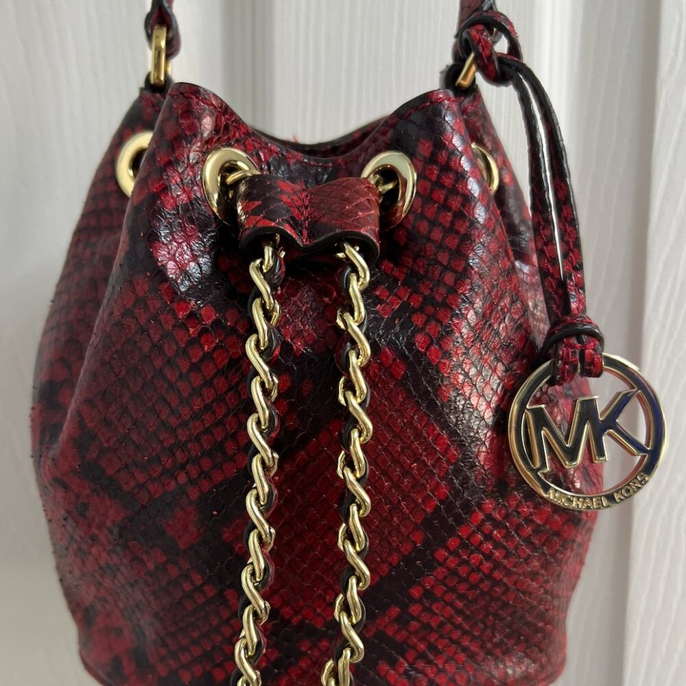 Michael Kors Frankie Embossed Python Leather Smal… - image 7